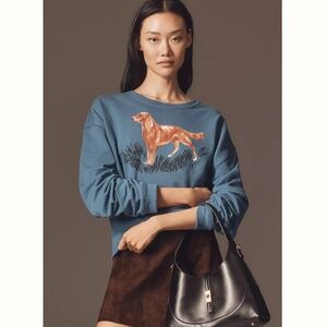 Anthropologie Maeve Graphic Dog Sweatshirt- size XS